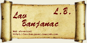 Lav Banjanac vizit kartica
